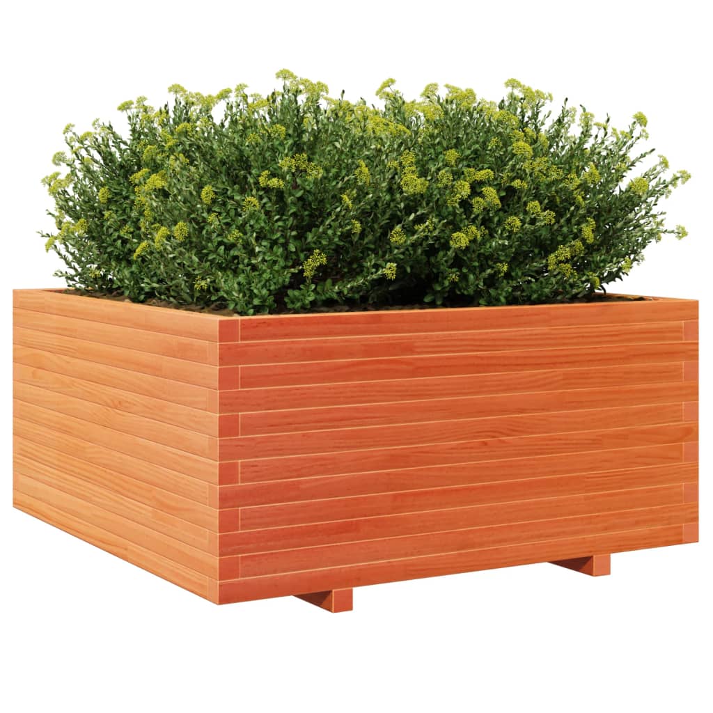 Plantenbak 100x100x49,5 cm massief grenenhout wasbruin is nu te koop bij PeponiXL, paradijselijk wonen!