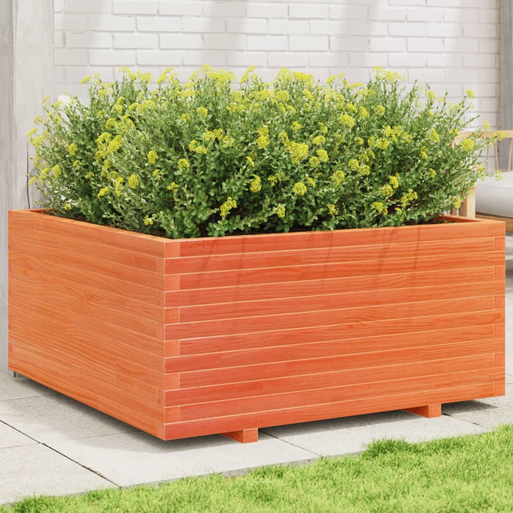 Plantenbak 100x100x49,5 cm massief grenenhout wasbruin is nu te koop bij PeponiXL, paradijselijk wonen!