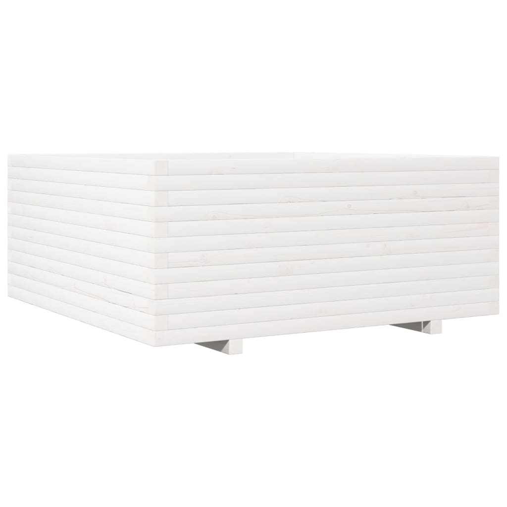 Plantenbak 110x110x49,5 cm massief grenenhout wit is nu te koop bij PeponiXL, paradijselijk wonen!