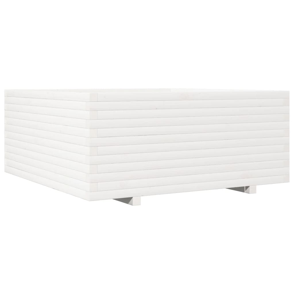 Plantenbak 110x110x49,5 cm massief grenenhout wit is nu te koop bij PeponiXL, paradijselijk wonen!