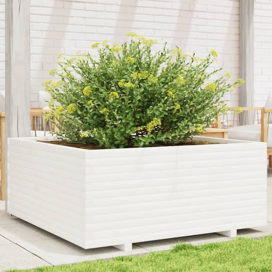 Plantenbak 110x110x49,5 cm massief grenenhout wit is nu te koop bij PeponiXL, paradijselijk wonen!