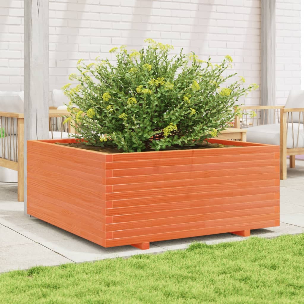 Plantenbak 110x110x49,5 cm massief grenenhout wasbruin is nu te koop bij PeponiXL, paradijselijk wonen!