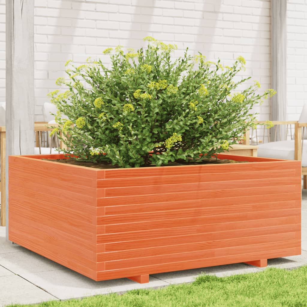 Plantenbak 110x110x49,5 cm massief grenenhout wasbruin is nu te koop bij PeponiXL, paradijselijk wonen!