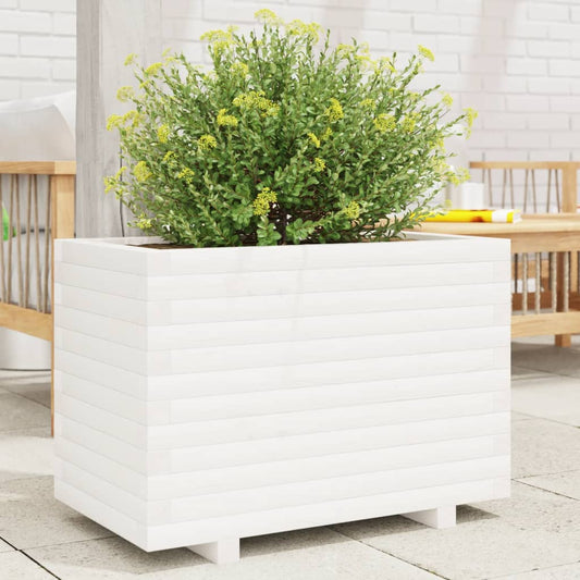 Plantenbak 70x40x49,5 cm massief grenenhout wit is nu te koop bij PeponiXL, paradijselijk wonen!
