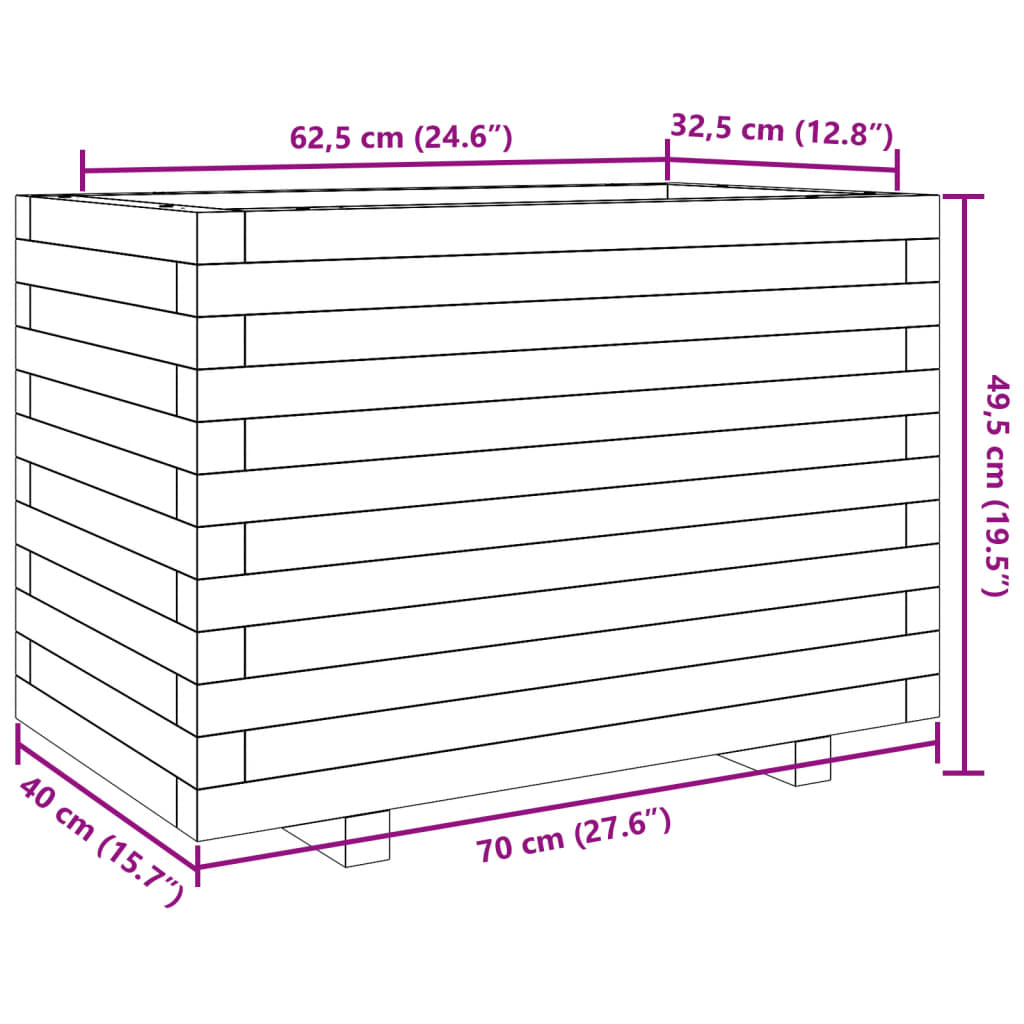 Plantenbak 70x40x49,5 cm massief grenenhout wasbruin is nu te koop bij PeponiXL, paradijselijk wonen!