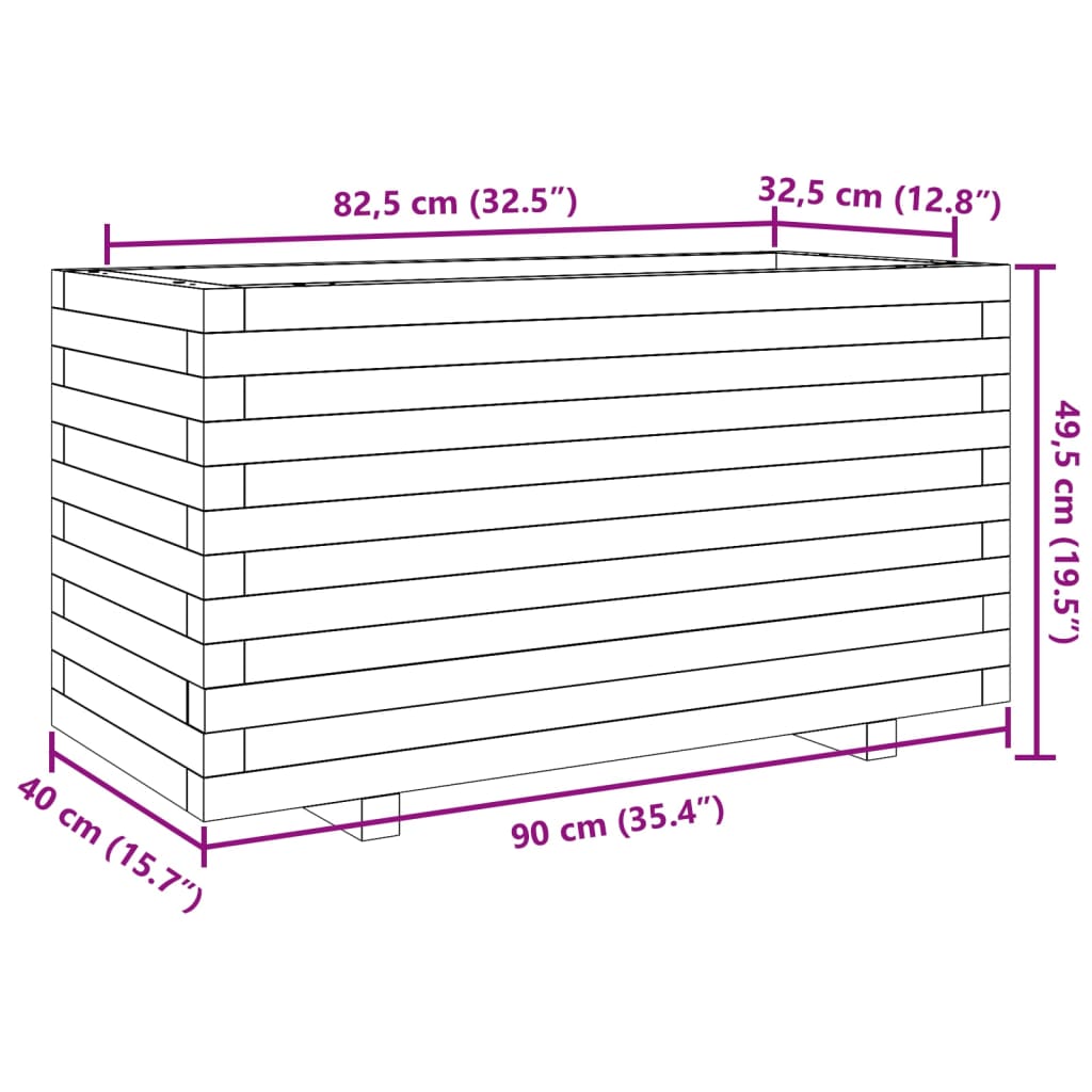 Plantenbak 90x40x49,5 cm massief grenenhout wasbruin is nu te koop bij PeponiXL, paradijselijk wonen!