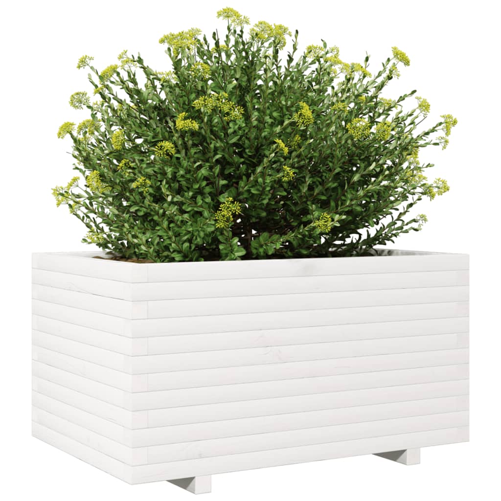 Plantenbak 90x60x49,5 cm massief grenenhout wit is nu te koop bij PeponiXL, paradijselijk wonen!