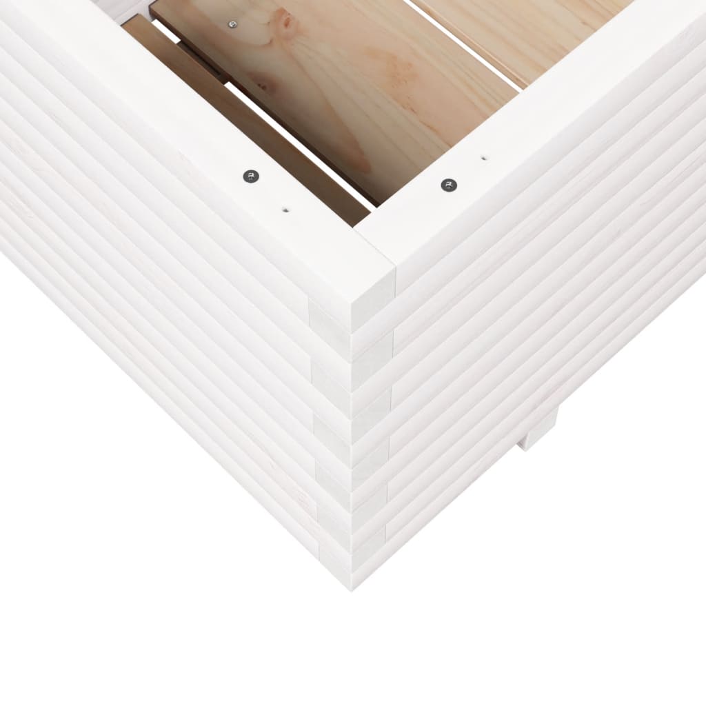 Plantenbak 110x60x49,5 cm massief grenenhout wit is nu te koop bij PeponiXL, paradijselijk wonen!