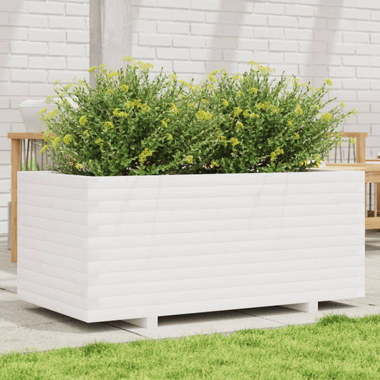 Plantenbak 110x60x49,5 cm massief grenenhout wit is nu te koop bij PeponiXL, paradijselijk wonen!