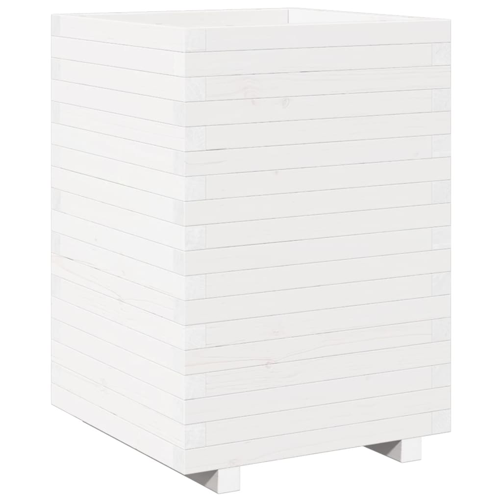 Plantenbak 50x50x72,5 cm massief grenenhout wit is nu te koop bij PeponiXL, paradijselijk wonen!