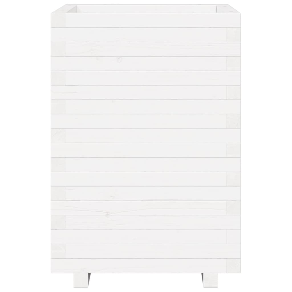 Plantenbak 50x50x72,5 cm massief grenenhout wit is nu te koop bij PeponiXL, paradijselijk wonen!