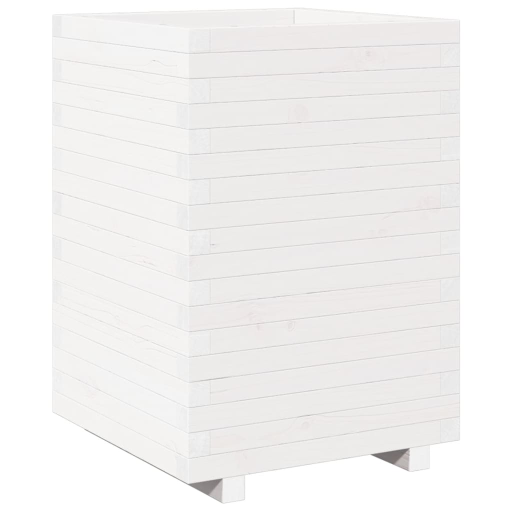 Plantenbak 50x50x72,5 cm massief grenenhout wit is nu te koop bij PeponiXL, paradijselijk wonen!
