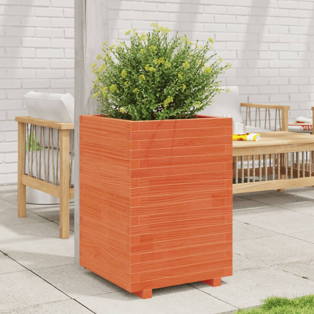 Plantenbak 50x50x72,5 cm massief grenenhout wasbruin is nu te koop bij PeponiXL, paradijselijk wonen!
