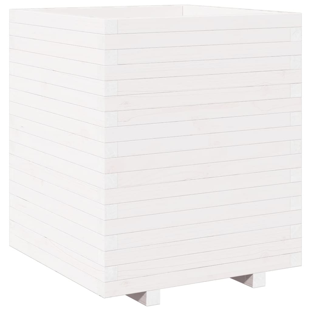 Plantenbak 60x60x72,5 cm massief grenenhout wit is nu te koop bij PeponiXL, paradijselijk wonen!