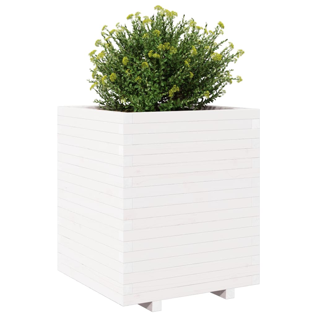 Plantenbak 60x60x72,5 cm massief grenenhout wit is nu te koop bij PeponiXL, paradijselijk wonen!