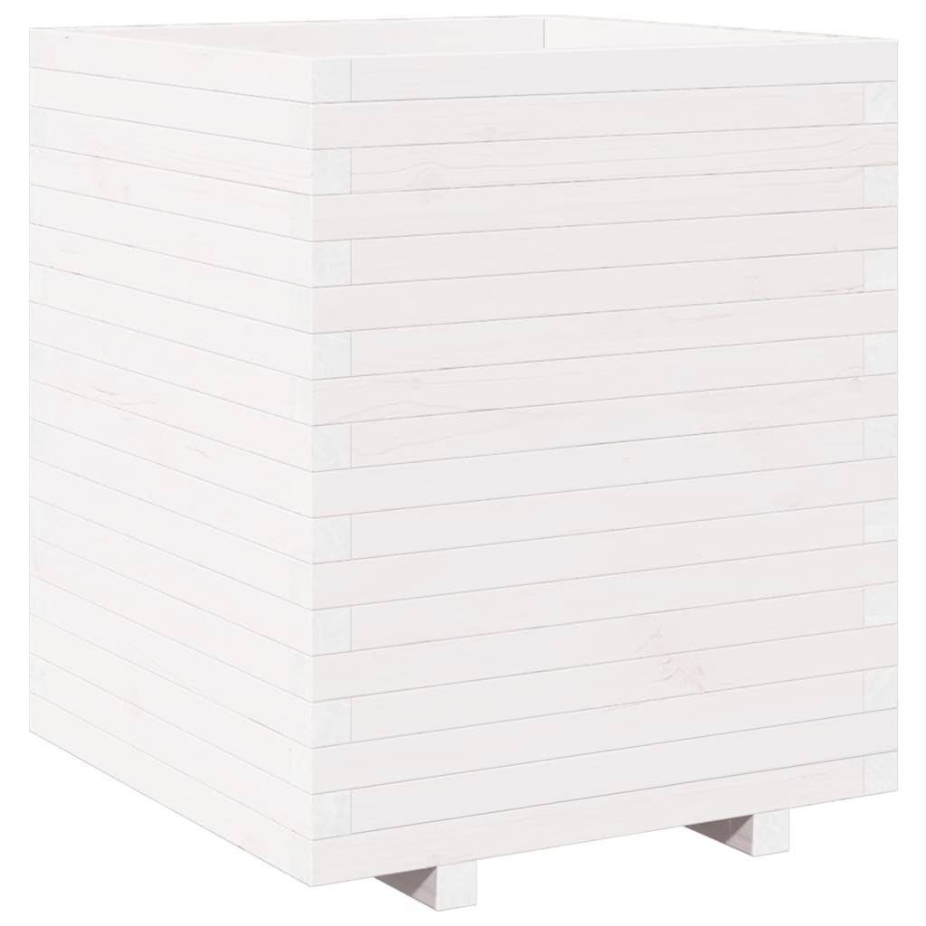 Plantenbak 60x60x72,5 cm massief grenenhout wit is nu te koop bij PeponiXL, paradijselijk wonen!