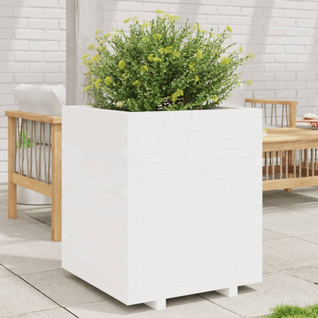 Plantenbak 60x60x72,5 cm massief grenenhout wit is nu te koop bij PeponiXL, paradijselijk wonen!