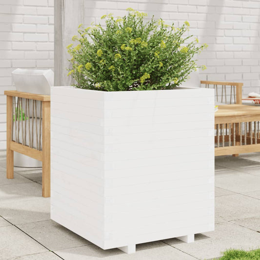 Plantenbak 60x60x72,5 cm massief grenenhout wit is nu te koop bij PeponiXL, paradijselijk wonen!
