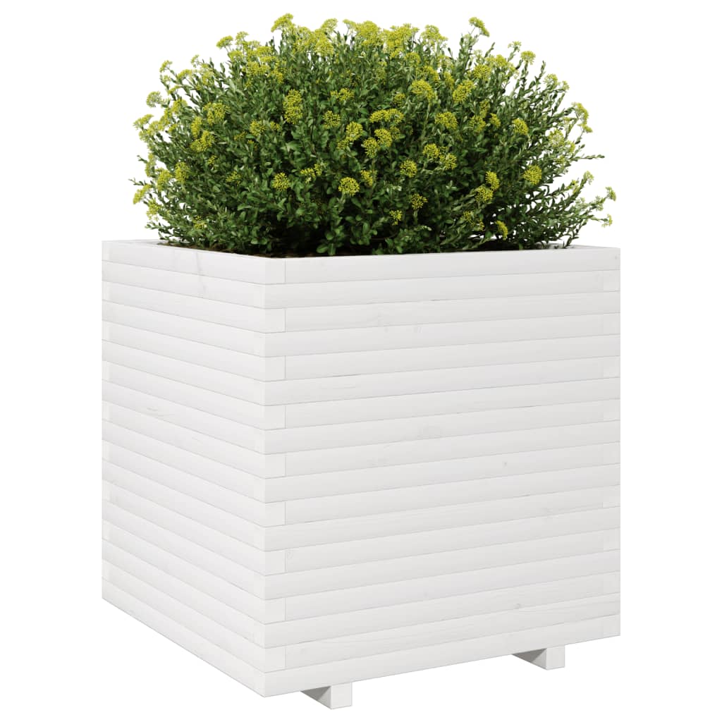 Plantenbak 70x70x72,5 cm massief grenenhout wit is nu te koop bij PeponiXL, paradijselijk wonen!