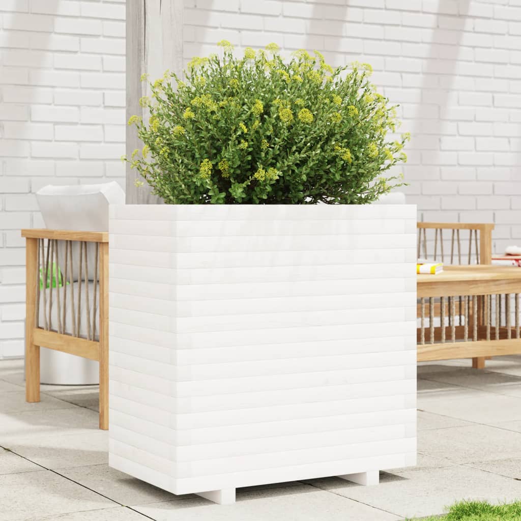Plantenbak 70x40x72,5 cm massief grenenhout wit is nu te koop bij PeponiXL, paradijselijk wonen!