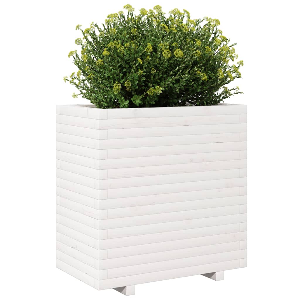 Plantenbak 70x40x72,5 cm massief grenenhout wit is nu te koop bij PeponiXL, paradijselijk wonen!