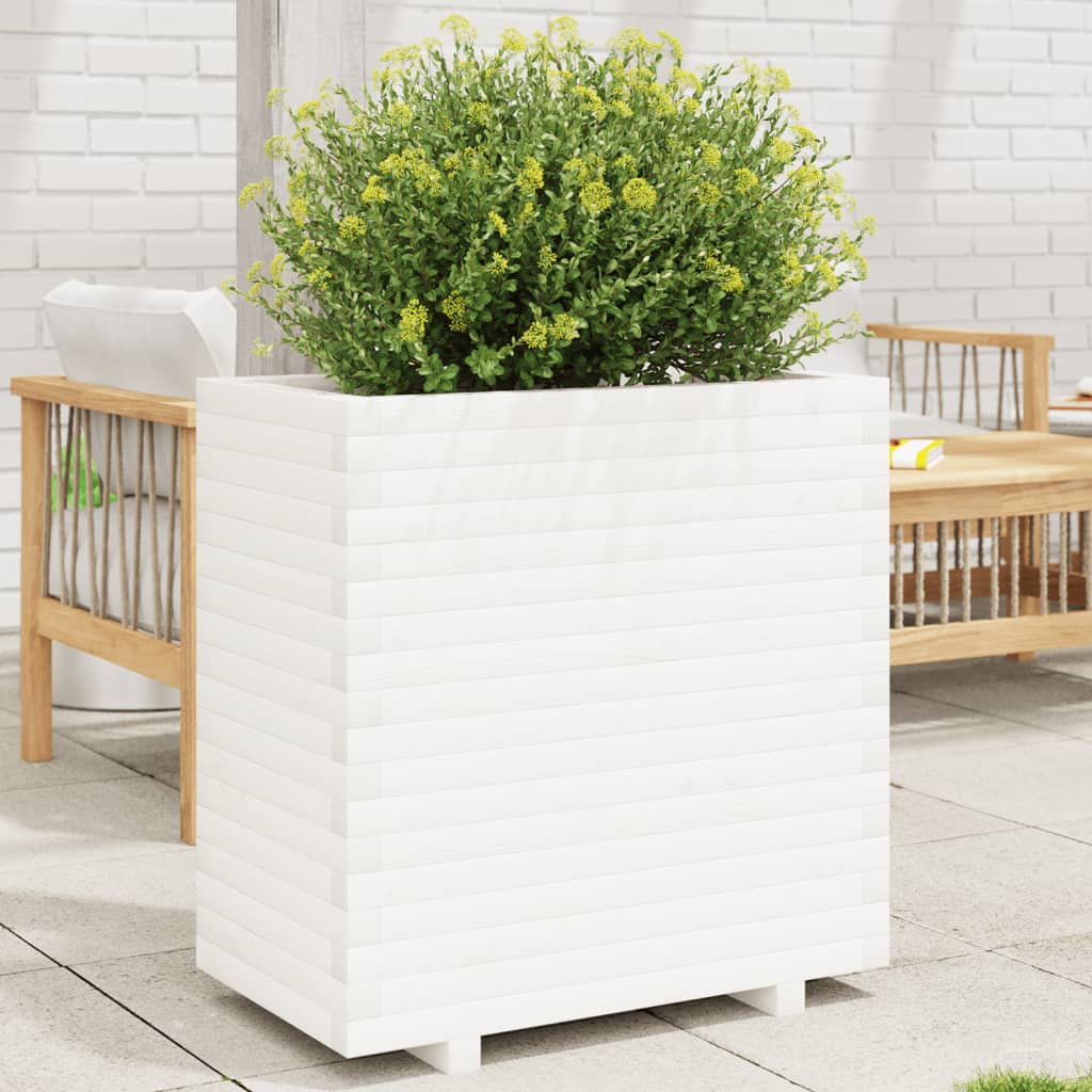Plantenbak 70x40x72,5 cm massief grenenhout wit is nu te koop bij PeponiXL, paradijselijk wonen!