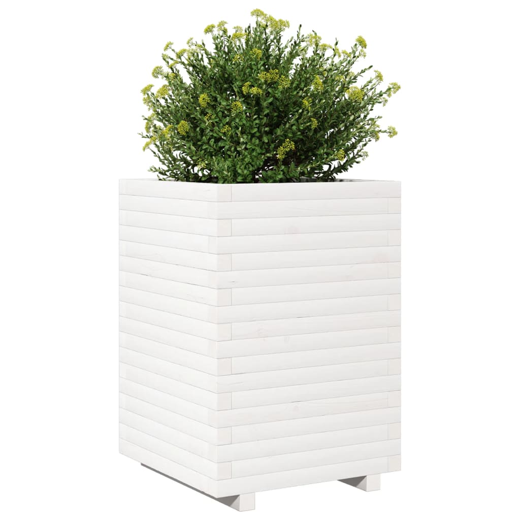 Plantenbak 50x50x72 cm massief grenenhout wit is nu te koop bij PeponiXL, paradijselijk wonen!