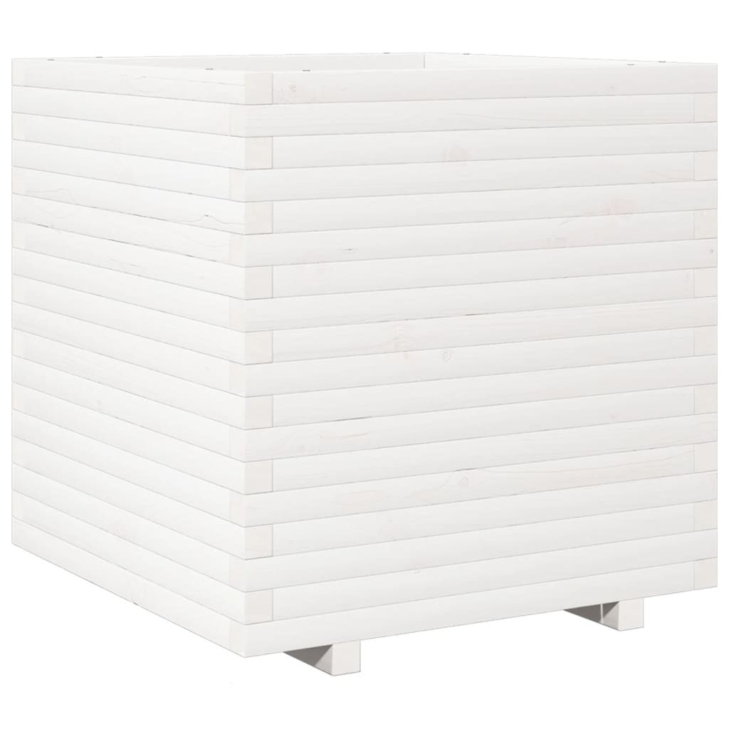 Plantenbak 70x70x72 cm massief grenenhout wit is nu te koop bij PeponiXL, paradijselijk wonen!