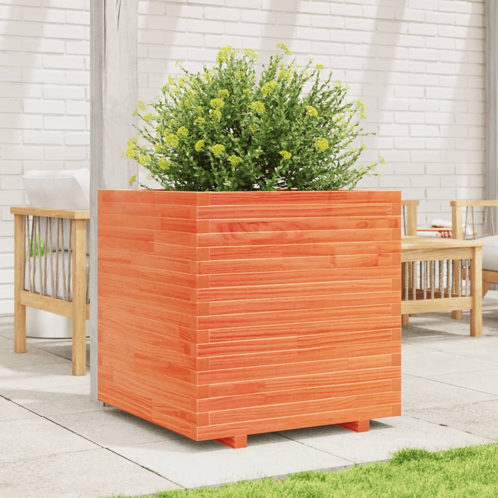 Plantenbak 70x70x72 cm massief grenenhout wasbruin is nu te koop bij PeponiXL, paradijselijk wonen!
