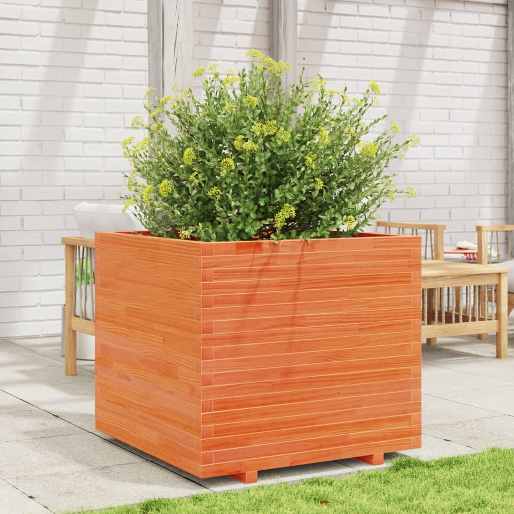 Plantenbak 80x80x72 cm massief grenenhout wasbruin is nu te koop bij PeponiXL, paradijselijk wonen!