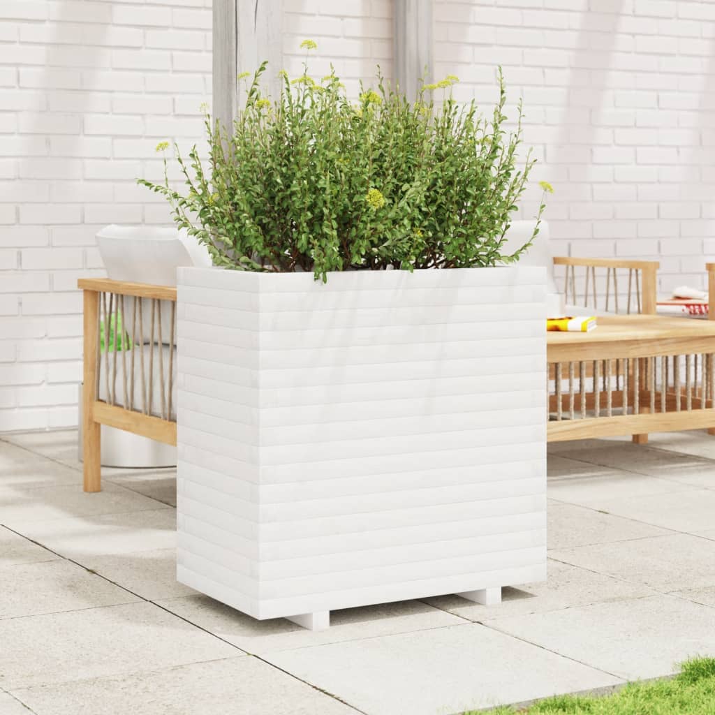 Plantenbak 70x40x72 cm massief grenenhout wit is nu te koop bij PeponiXL, paradijselijk wonen!