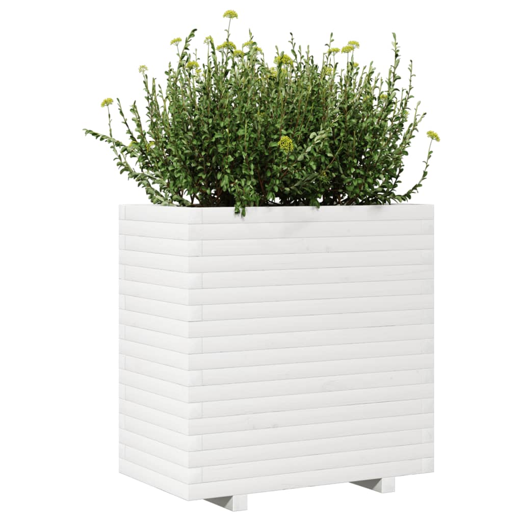 Plantenbak 70x40x72 cm massief grenenhout wit is nu te koop bij PeponiXL, paradijselijk wonen!