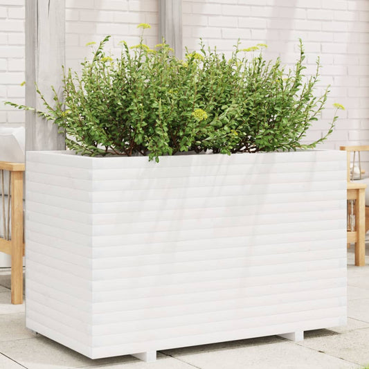 Plantenbak 110x60x72 cm massief grenenhout wit is nu te koop bij PeponiXL, paradijselijk wonen!