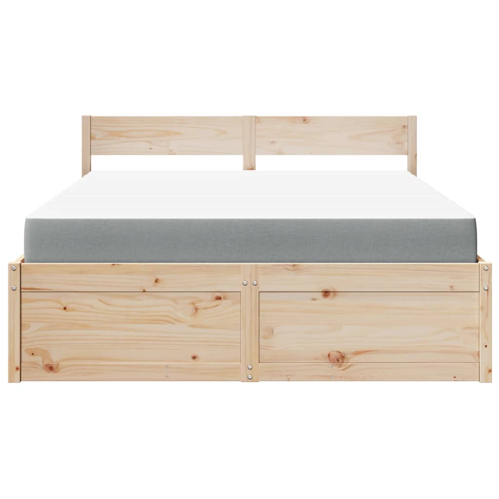 Bed met lades en matras massief grenenhout 140x200 cm is nu te koop bij PeponiXL, paradijselijk wonen!