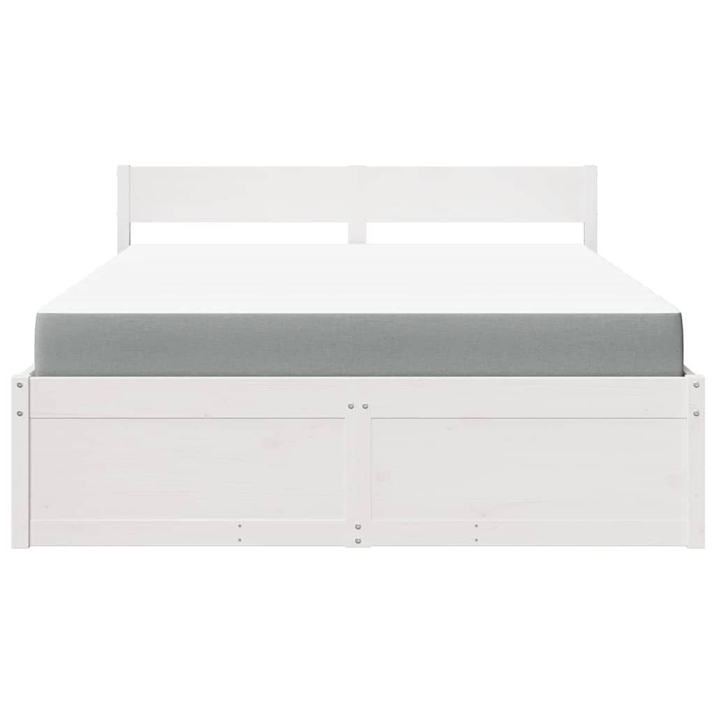 Bed met lades en matras massief grenenhout wit 140x200 cm is nu te koop bij PeponiXL, paradijselijk wonen!
