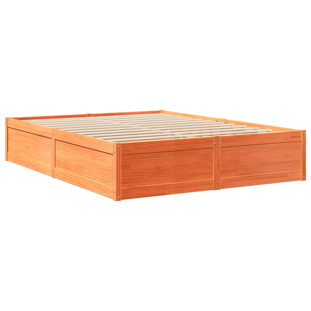 Bed met matras massief grenenhout wasbruin 140x200 cm is nu te koop bij PeponiXL, paradijselijk wonen!