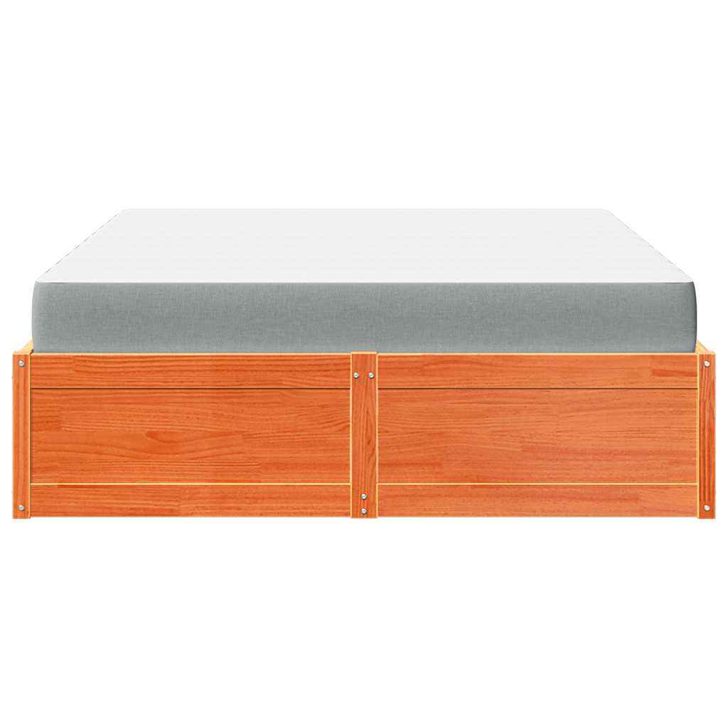 Bed met matras massief grenenhout wasbruin 140x200 cm is nu te koop bij PeponiXL, paradijselijk wonen!