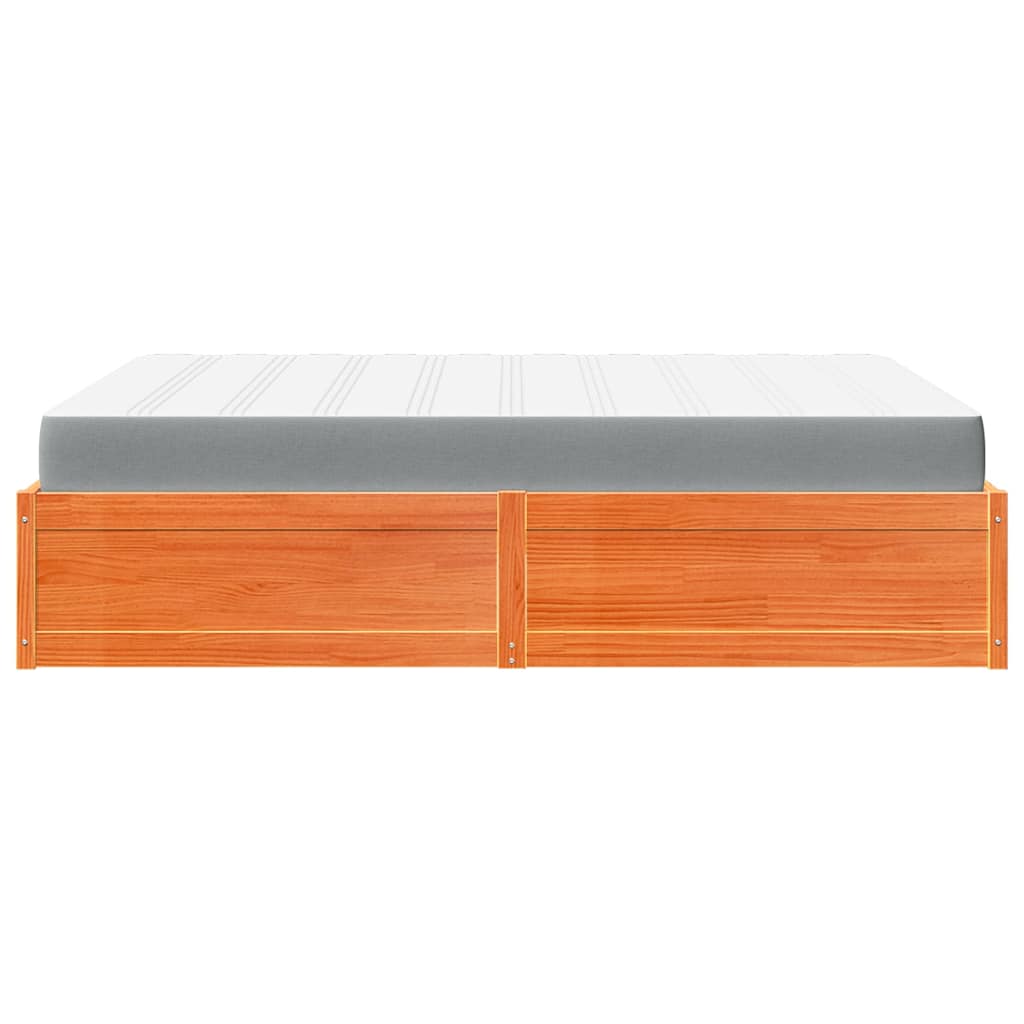 Bed met matras massief grenenhout wasbruin 140x200 cm is nu te koop bij PeponiXL, paradijselijk wonen!