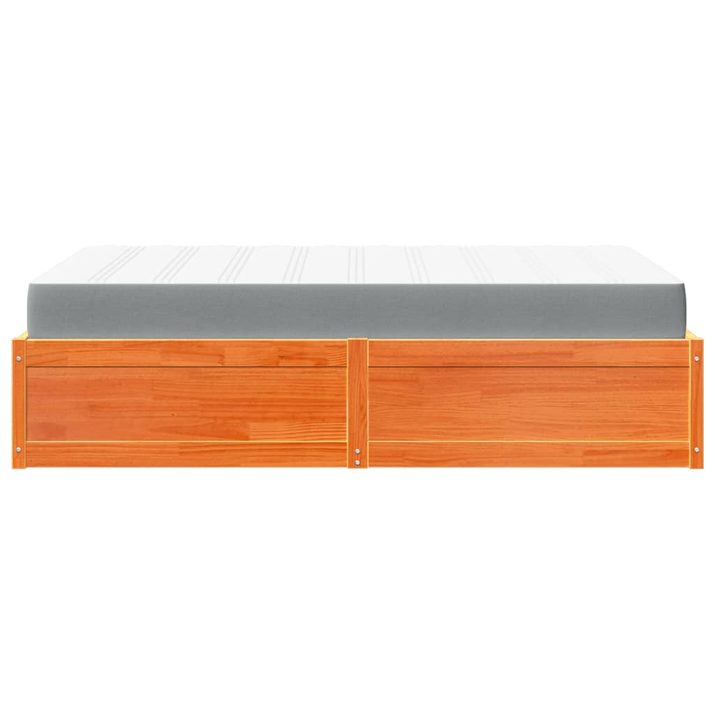 Bed met matras massief grenenhout wasbruin 120x200 cm is nu te koop bij PeponiXL, paradijselijk wonen!
