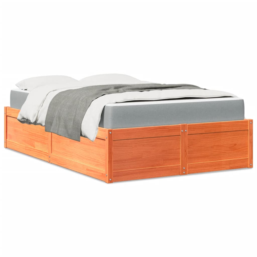 Bed met matras massief grenenhout wasbruin 120x200 cm is nu te koop bij PeponiXL, paradijselijk wonen!