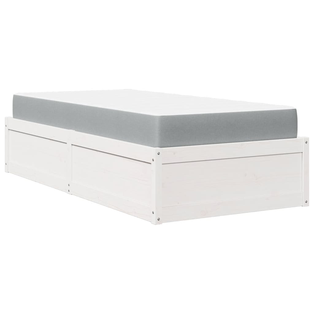 Bed met matras massief grenenhout wit 90x200 cm is nu te koop bij PeponiXL, paradijselijk wonen!