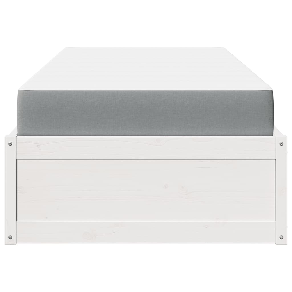 Bed met matras massief grenenhout wit 90x200 cm is nu te koop bij PeponiXL, paradijselijk wonen!