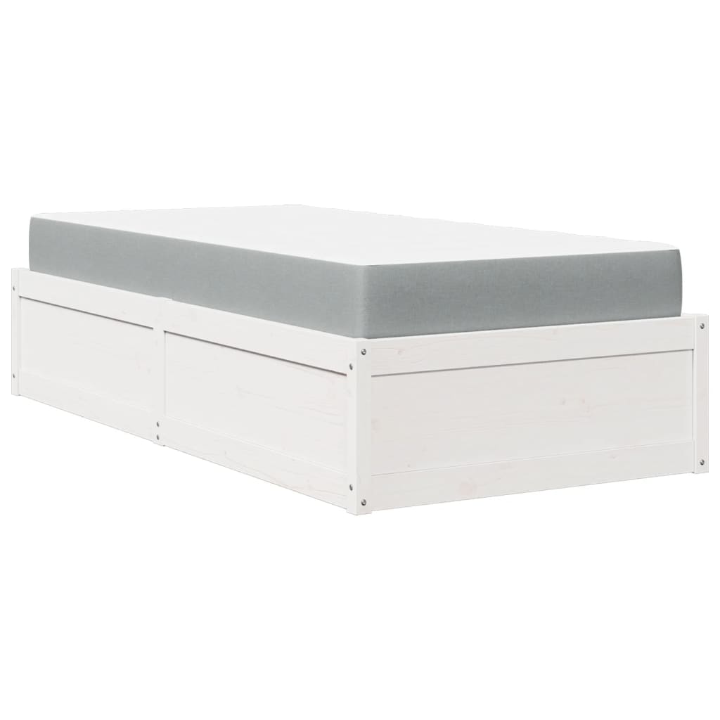 Bed met matras massief grenenhout wit 90x200 cm is nu te koop bij PeponiXL, paradijselijk wonen!
