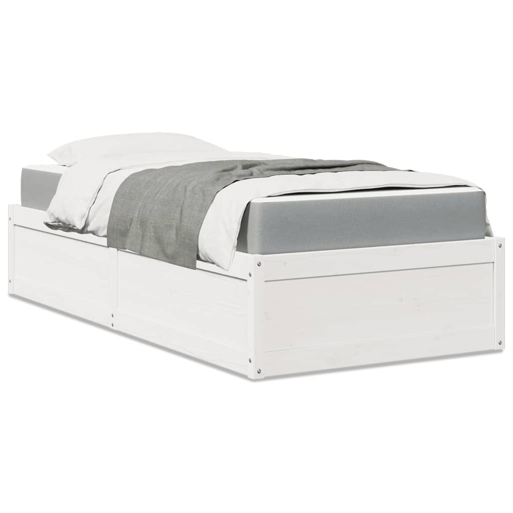 Bed met matras massief grenenhout wit 90x200 cm is nu te koop bij PeponiXL, paradijselijk wonen!