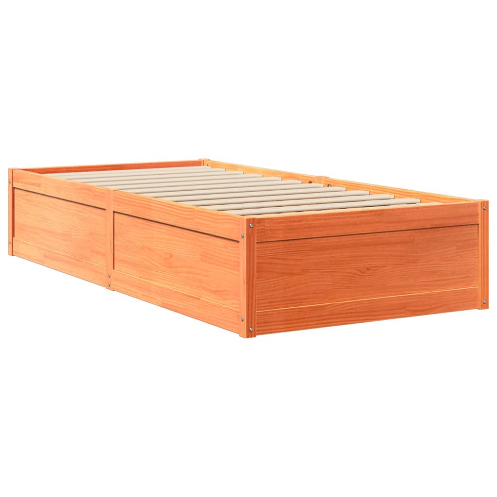 Bed met matras massief grenenhout wasbruin 90x200 cm is nu te koop bij PeponiXL, paradijselijk wonen!
