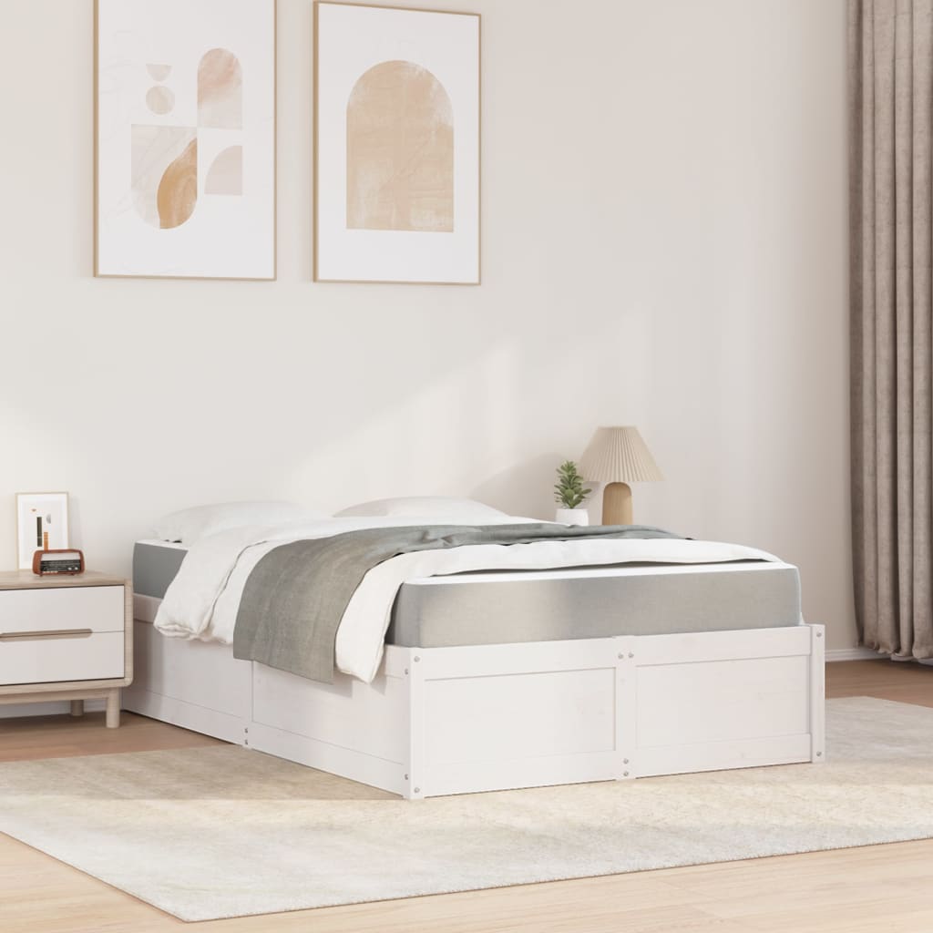 Bed met matras massief grenenhout wit 140x190 cm is nu te koop bij PeponiXL, paradijselijk wonen!