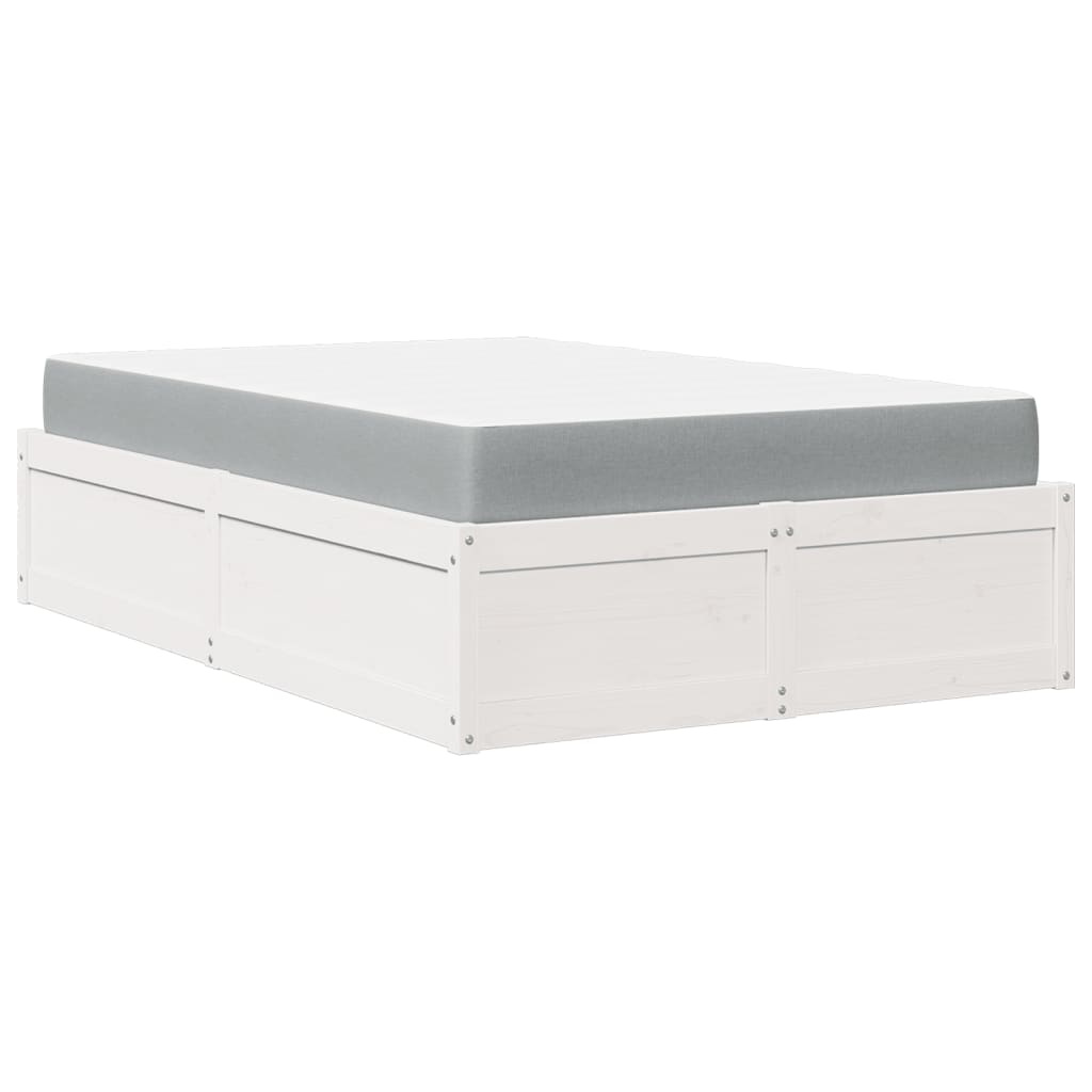 Bed met matras massief grenenhout wit 140x190 cm is nu te koop bij PeponiXL, paradijselijk wonen!