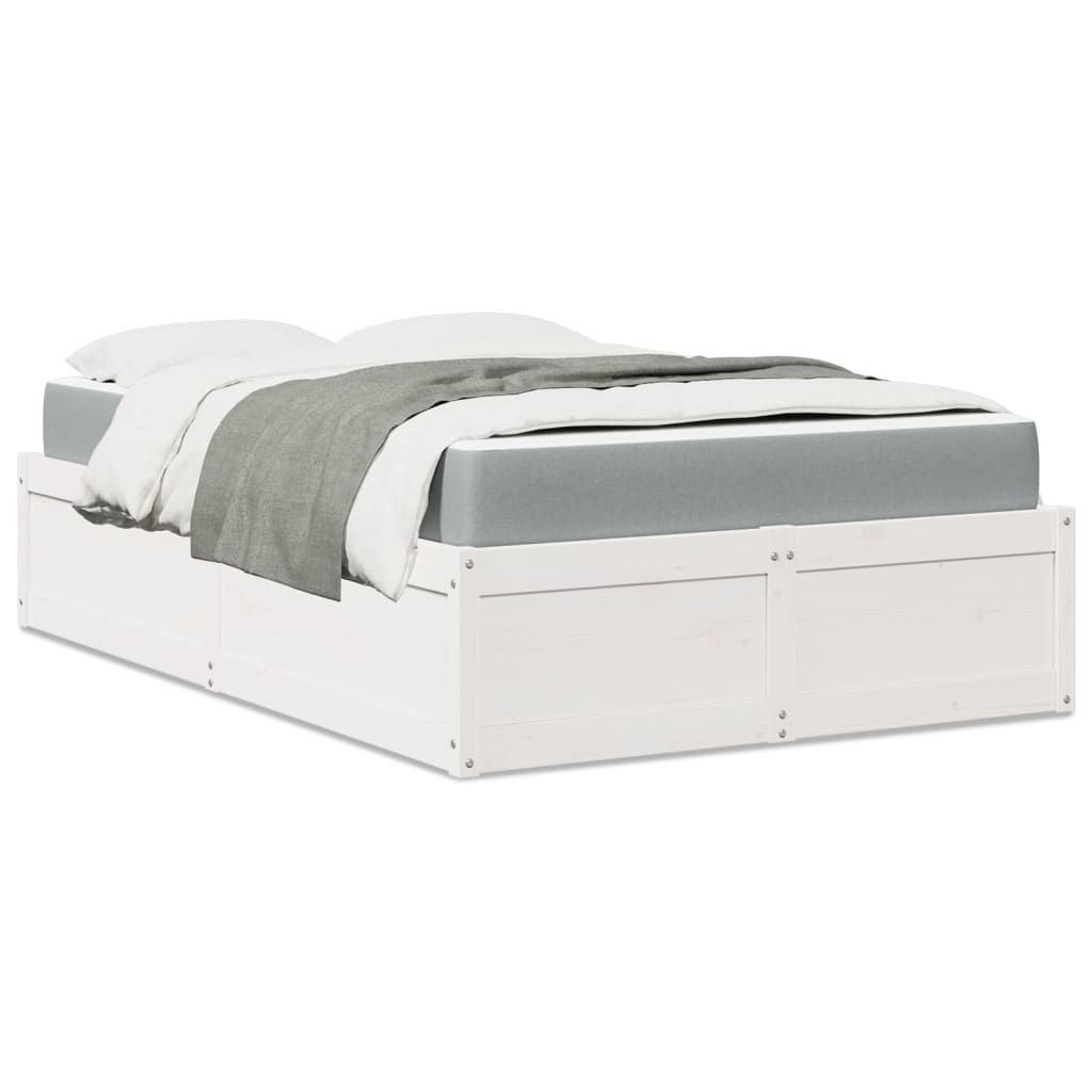 Bed met matras massief grenenhout wit 140x190 cm is nu te koop bij PeponiXL, paradijselijk wonen!