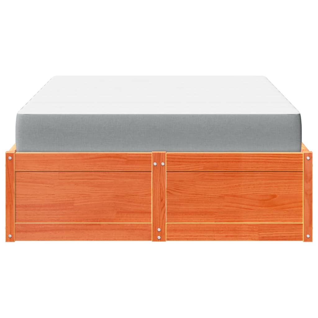 Bed met matras massief grenenhout wasbruin 140x190 cm is nu te koop bij PeponiXL, paradijselijk wonen!