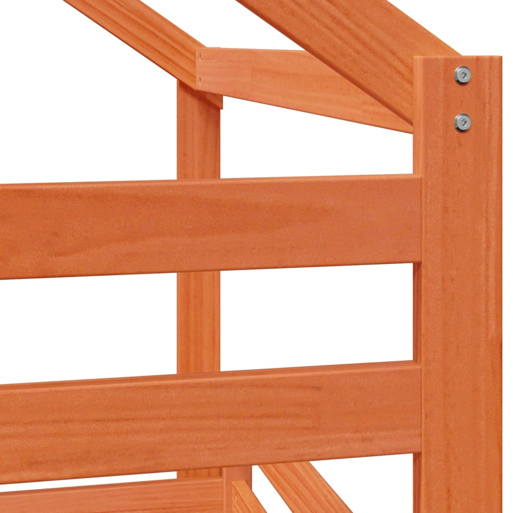 Stapelbed met dak massief grenenhout wasbruin 75x190 cm is nu te koop bij PeponiXL, paradijselijk wonen!